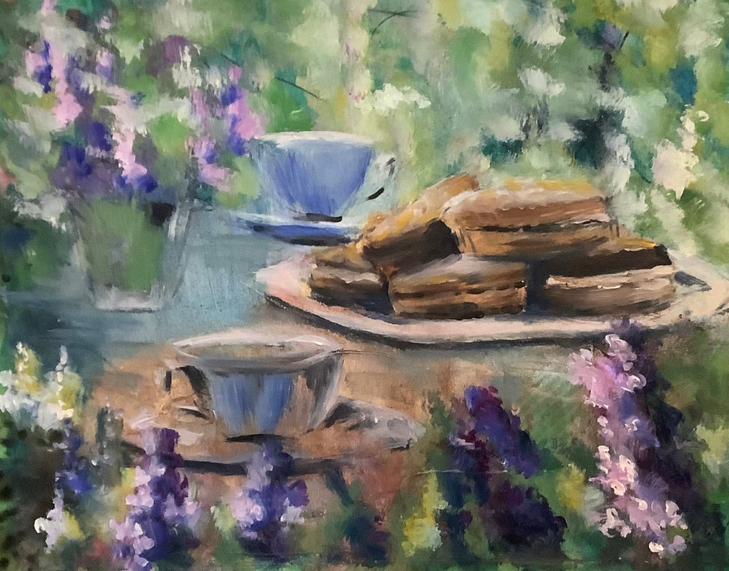 “Sunlit Scones” oil painting on paper