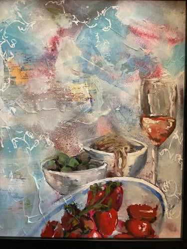 “Lunch” oil on paper