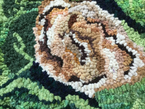 cauliflower hooked rug