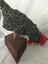 rug hooked barred rock hen sculpture