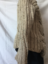 hand knit pullover in oatmeal tweed