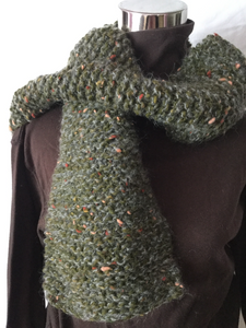 hand knit green tweed cardigan